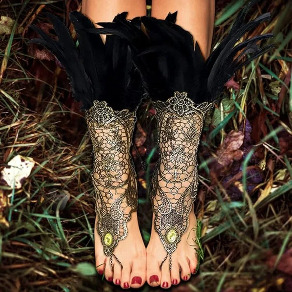 Feather Long Gloves